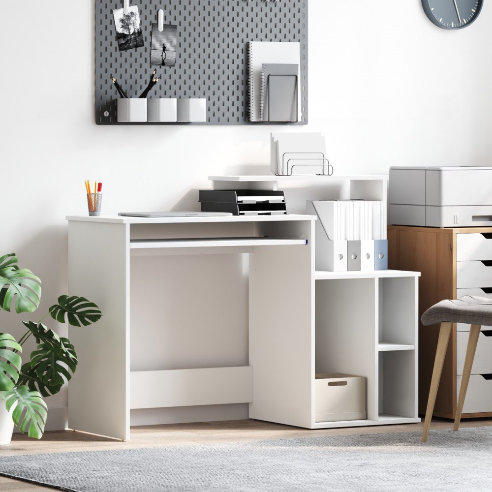 vidaXL Skrivbord med förvaring Vitt 120.5x44x88.5 cm Trä