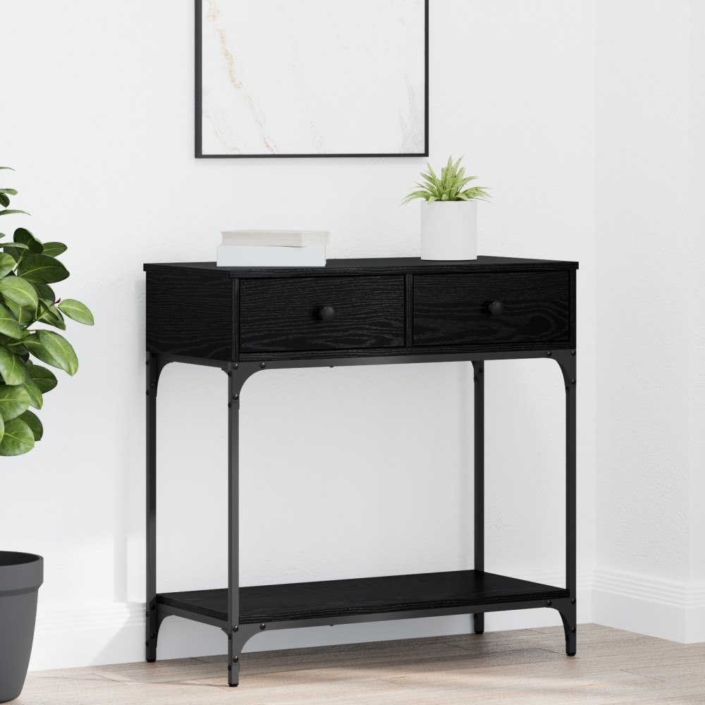 vidaXL Konsolbord Svart Ek 75x34.5x75 cm Konstruerat Trä