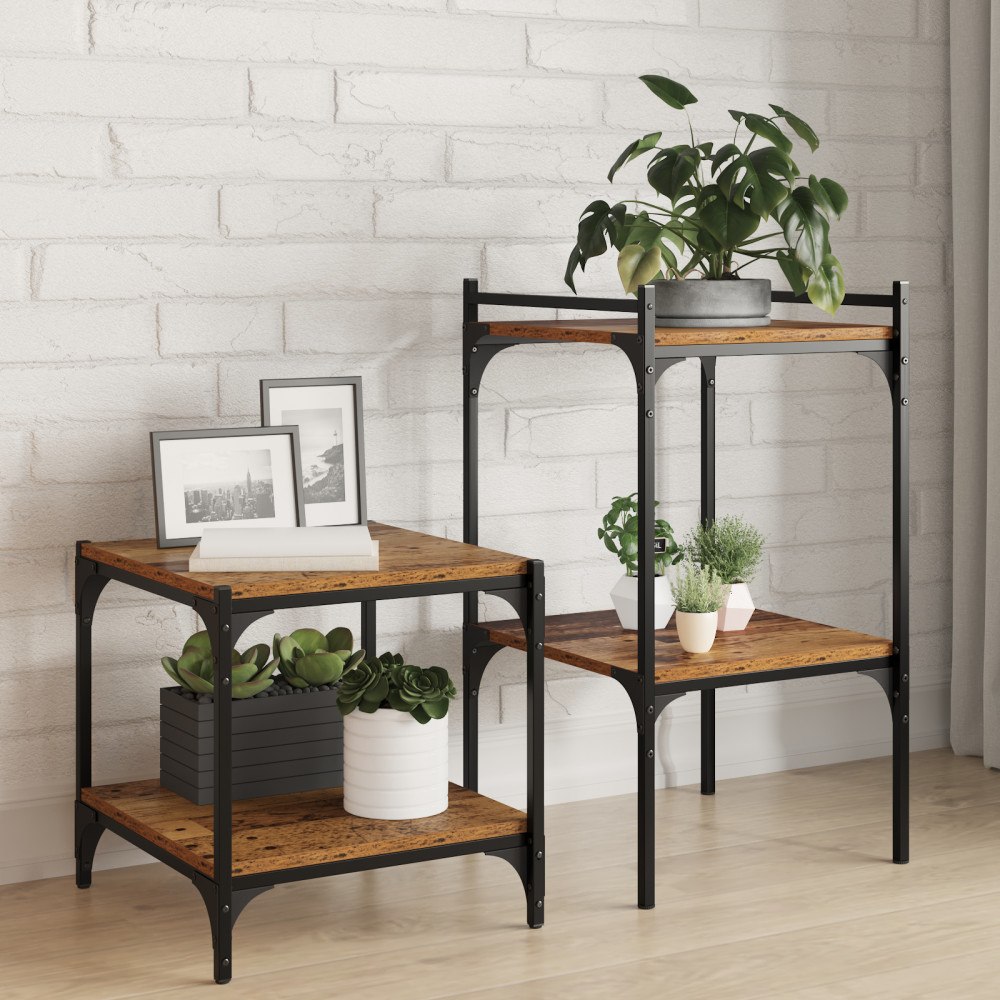 vidaXL Väggmonterade Hyllor Gamla trä Trä 40 x 40 x 1.5 cm Rustik Hylla
