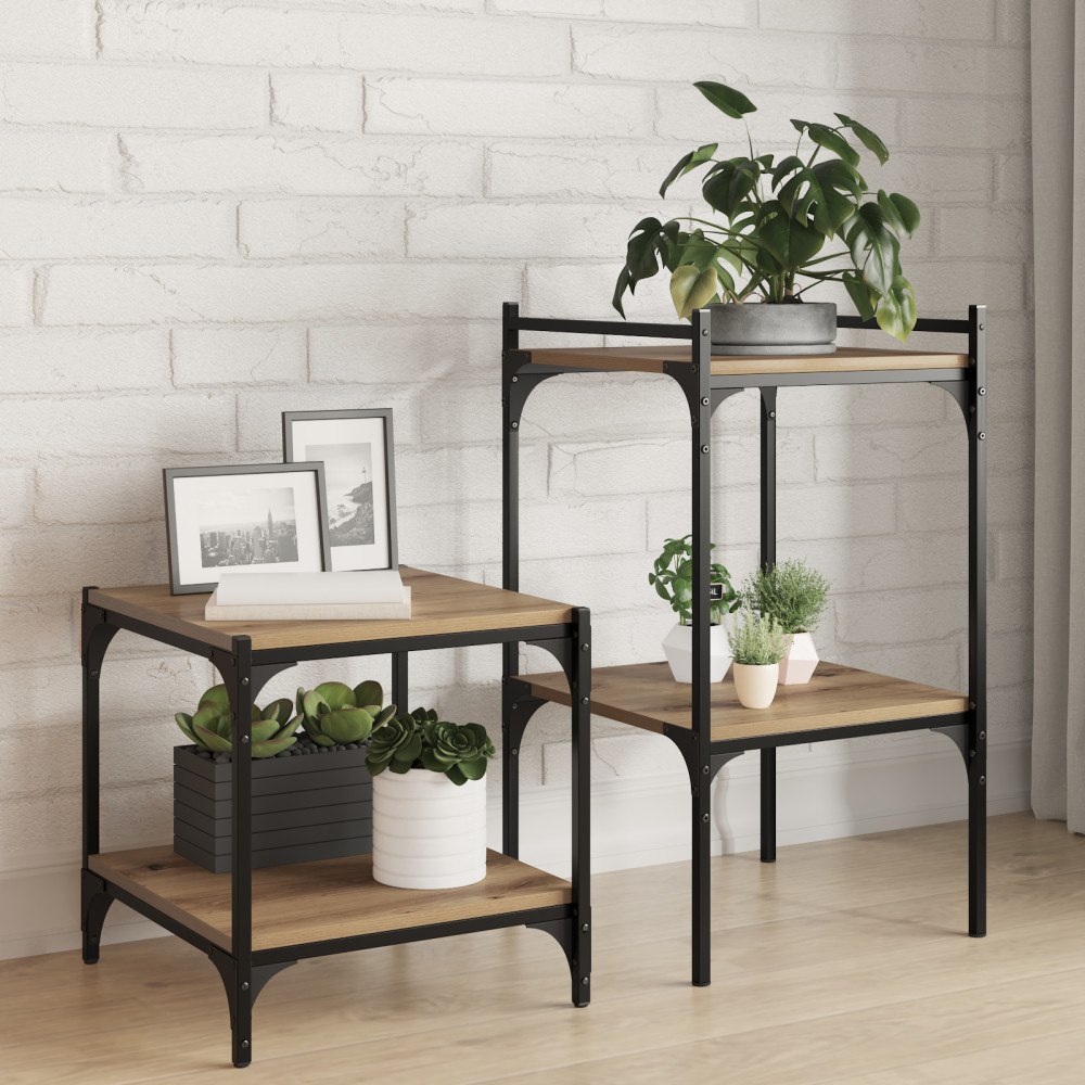 vidaXL Väggmonterade Hyllor Massiv ek Trä 40 x 40 x 1.5 cm