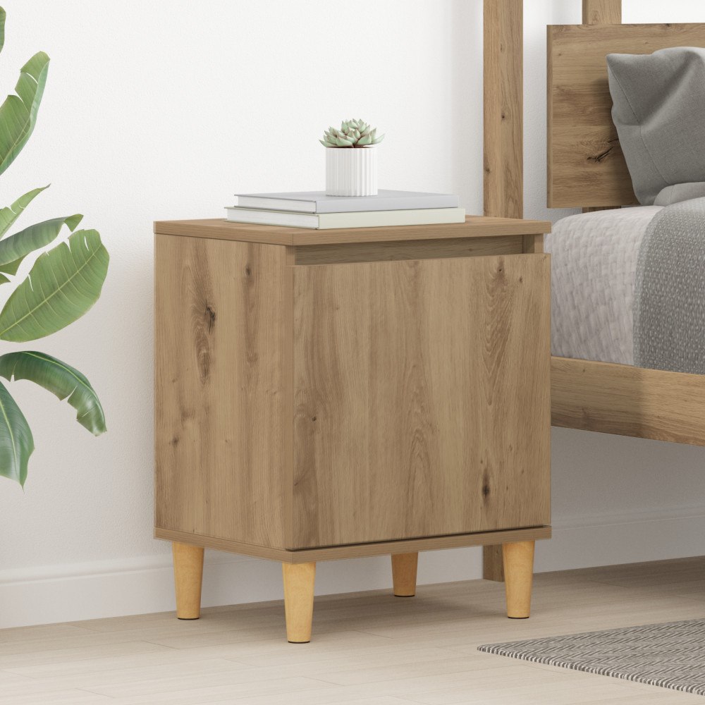 vidaXL Artisan Eklund Artisan ek MDF 40 x 30 x 50 cm Sängbord