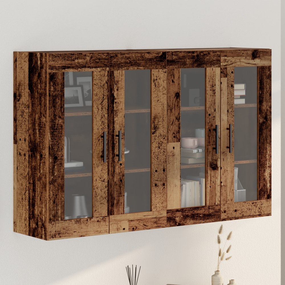 vidaXL Väggmonterade skåp 2 st gammalt trä 69.5x34x90 cm Massivt Trä