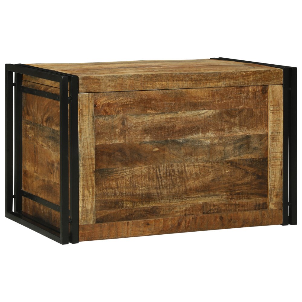 vidaXL Förvaringslåda 80x50x50 cm Solid Grovt Mangoträ