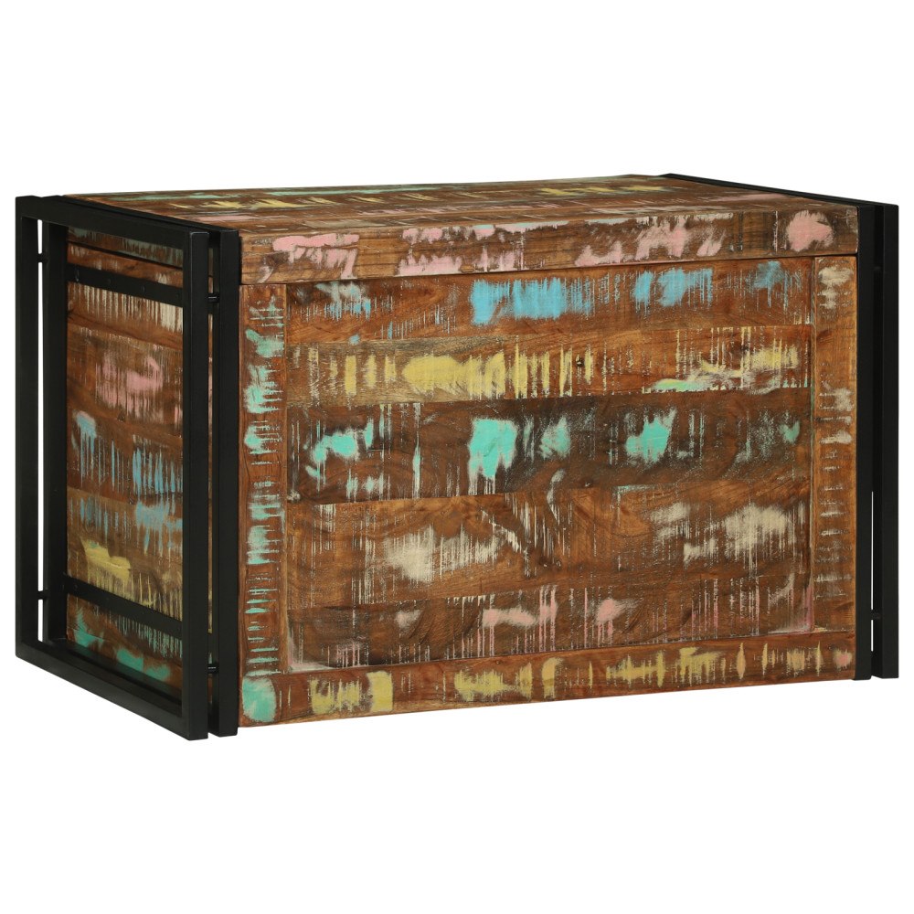 vidaXL Förvaringsbox Flerfärgad 80x50x50 cm Solid Återvunnet Trä