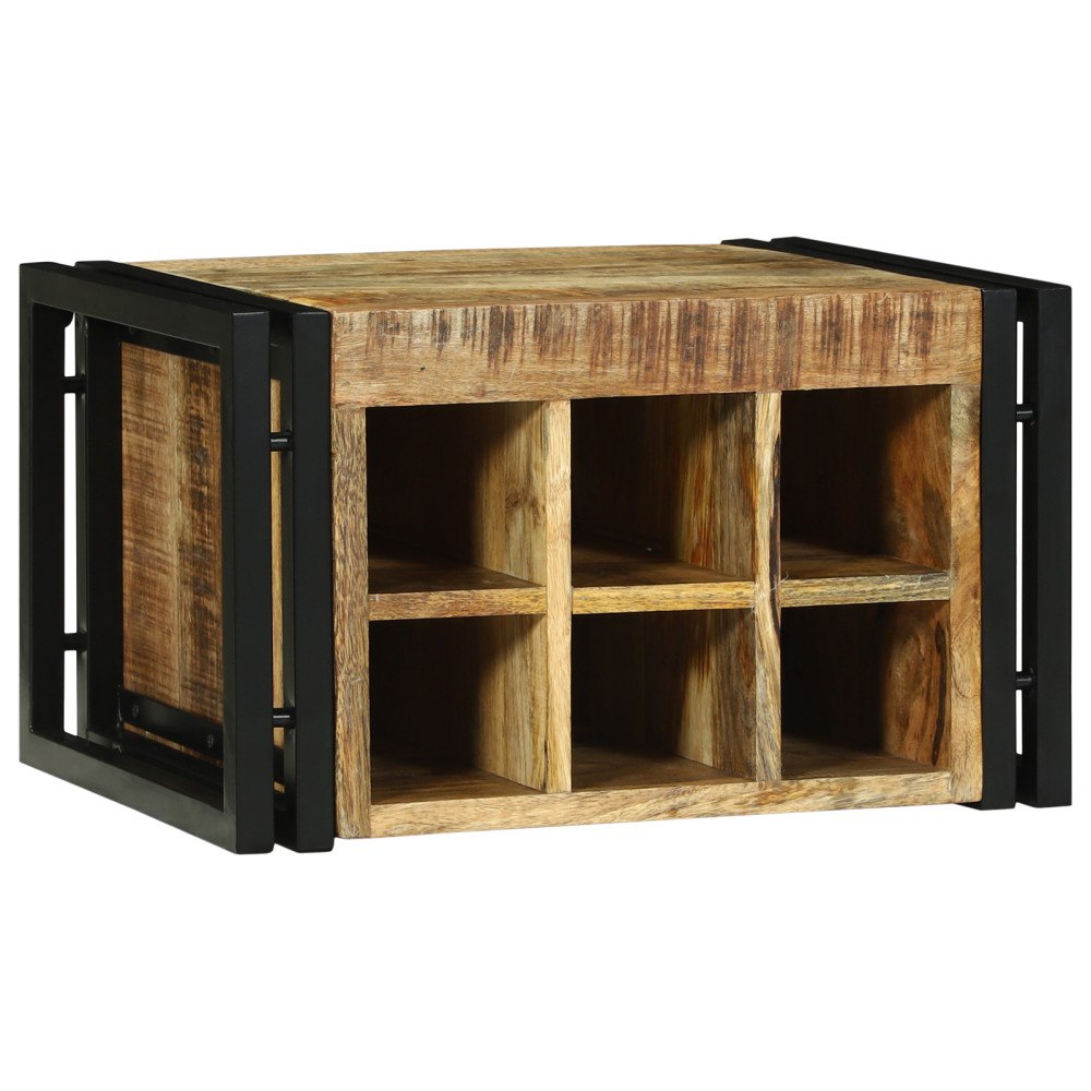 vidaXL Vinställ 46x35x27.5 cm Solitt Trä Grovt Mangoträ