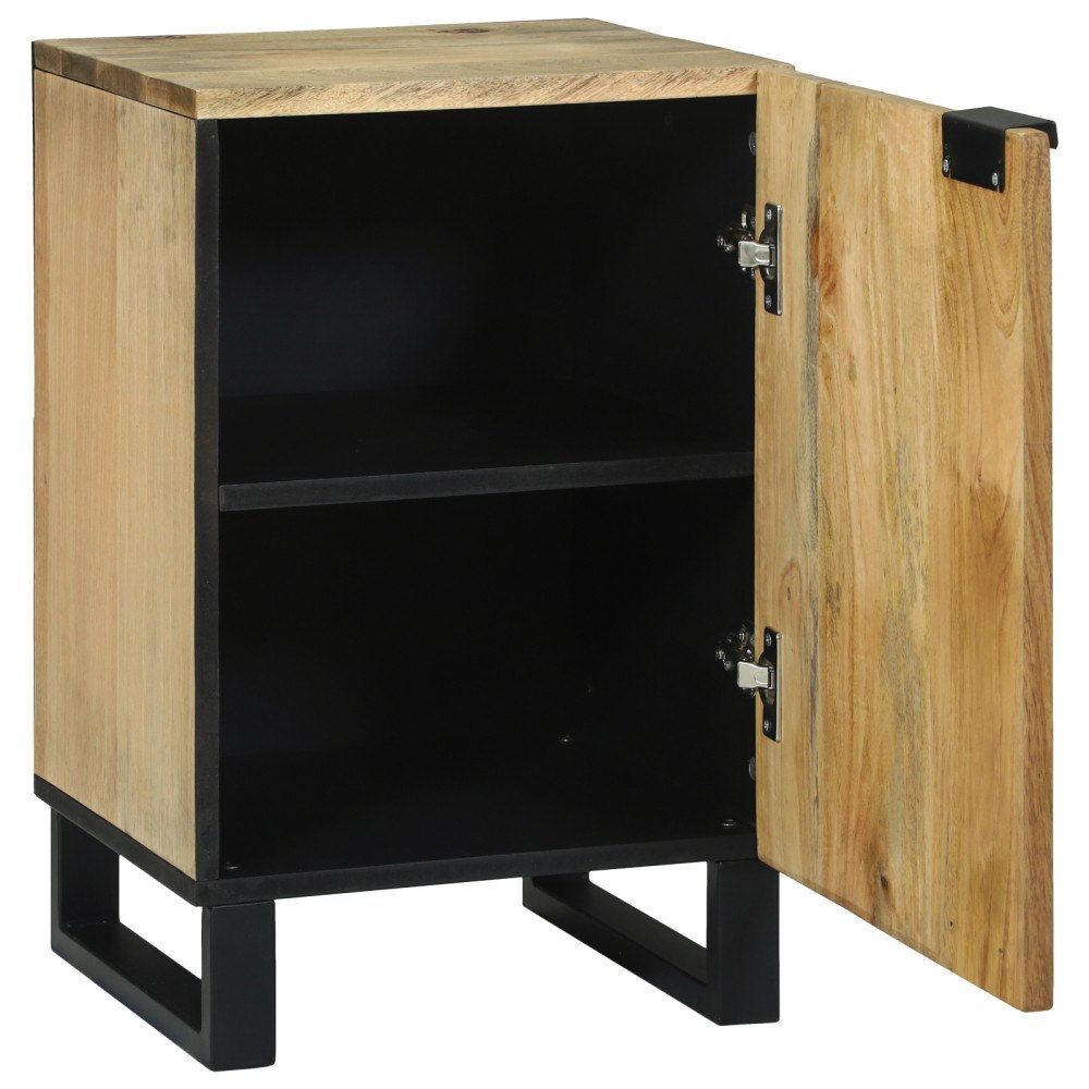 vidaXL Badrumsskåp Brun, Svart 38 x 33.5 x 58 cm Massivt Mangoträ