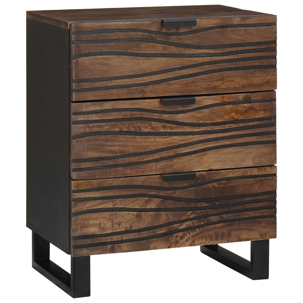 vidaXL Sängbord 50x33x60 cm Massivt Mangoträ & Ingenjörsträ