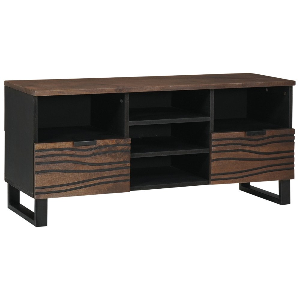vidaXL TV-bänk 100x33.5x46 cm Massivt trä Mango & Konstruerat trä