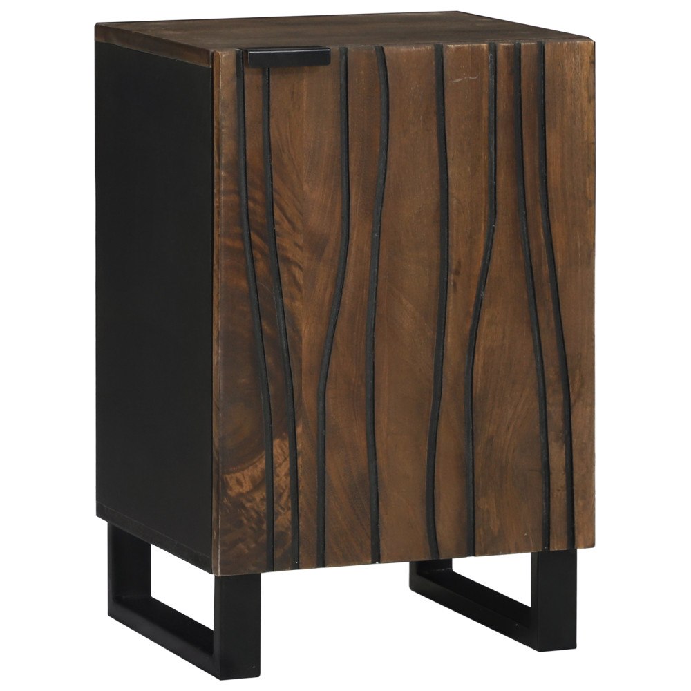 vidaXL Badrumsskåp Brun, Svart 38 x 33.5 x 58 cm Massivt Mangoträ
