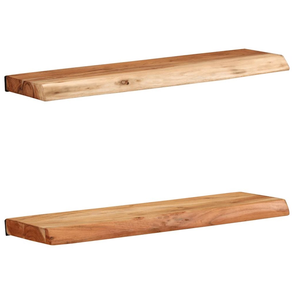 vidaXL Vägghyllor 2 st 60x20x3,5 cm massivt trä akacia