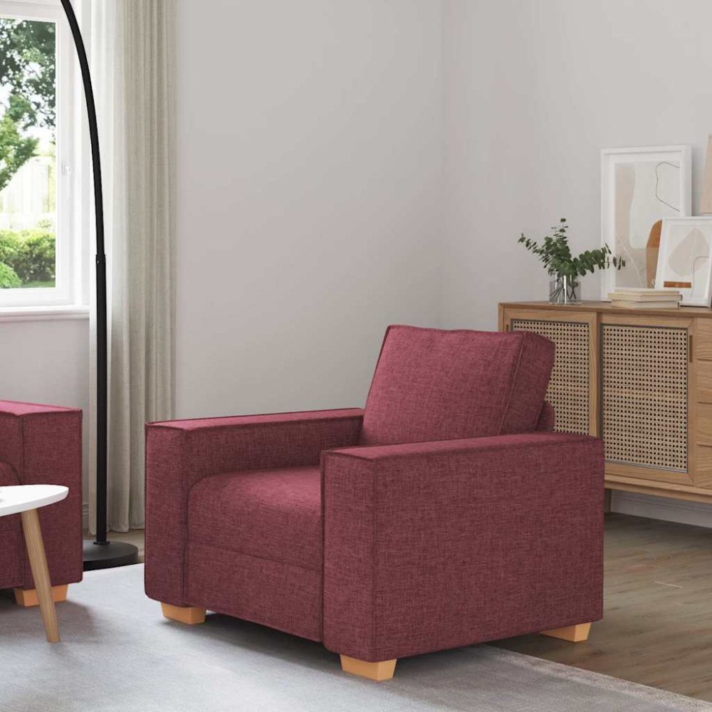 vidaXL Soffa vinröd 60 cm tyg