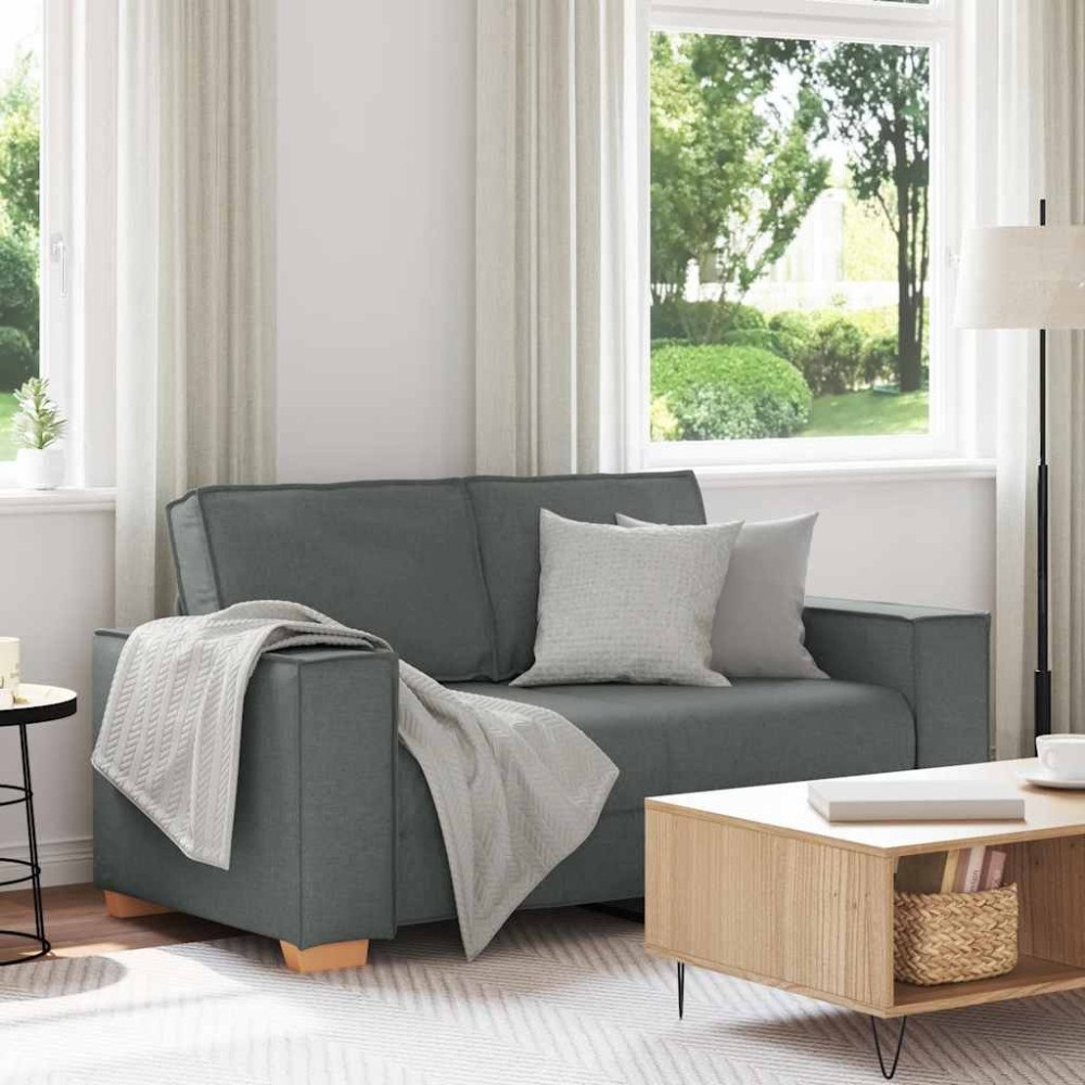 vidaXL 2-sitssoffa mörkgrå 120 cm tyg