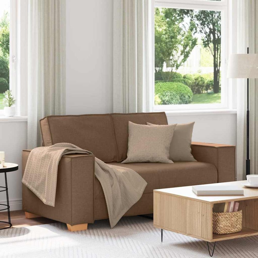 vidaXL 2-sitssoffa brun 120 cm tyg