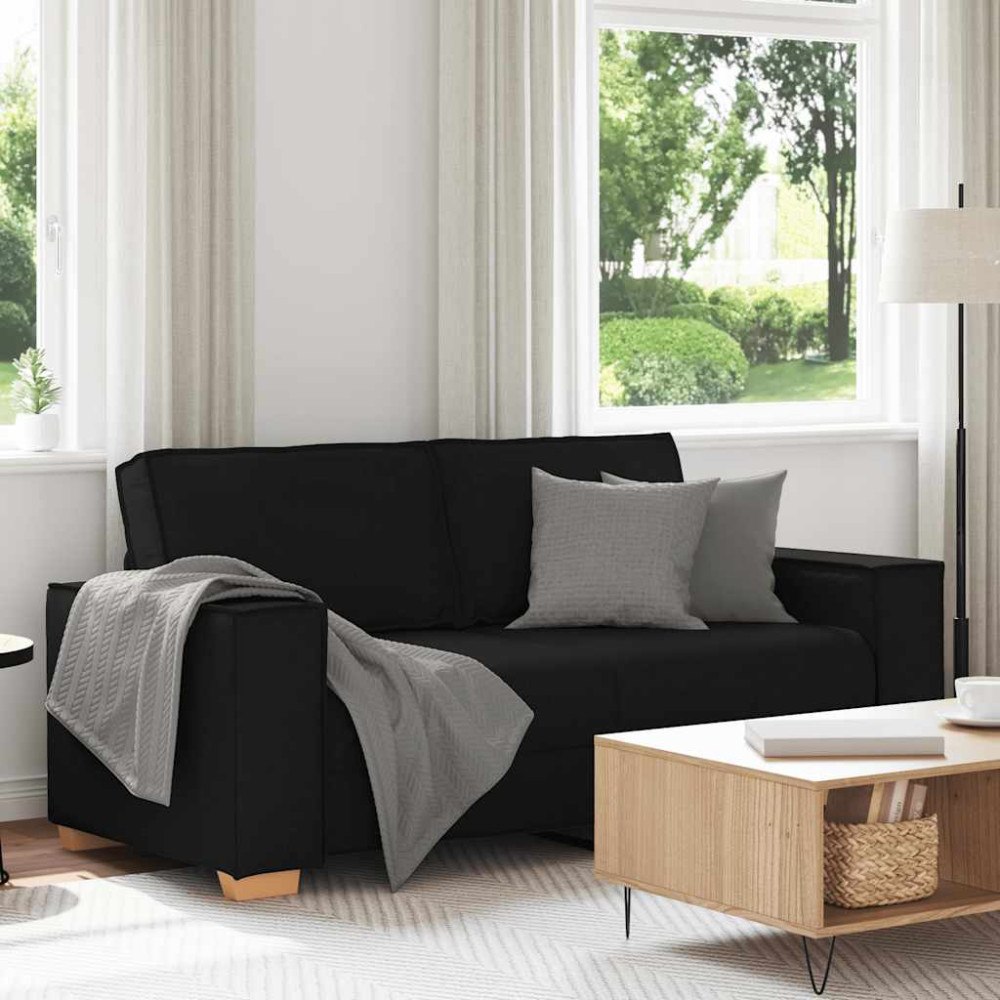 vidaXL 2-sitssoffa svart 140 cm tyg