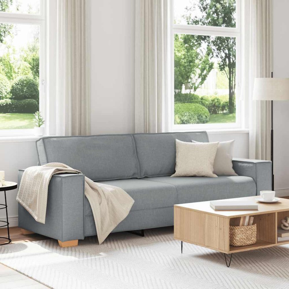 vidaXL 3-sitssoffa ljusgrå 180 cm tyg