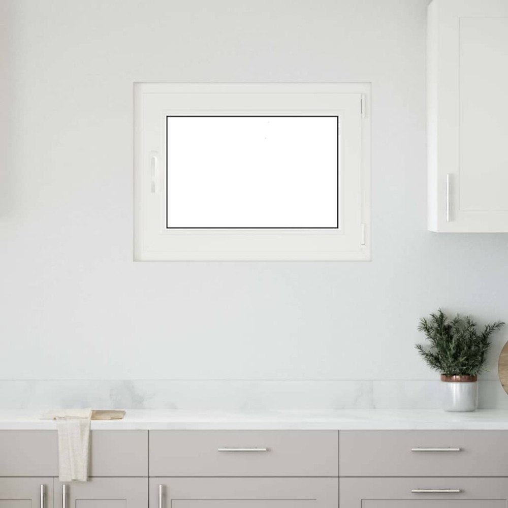 vidaXL Källarfönster "RISOR" 80x50 cm Tilt- och vridfönster DIN höger vit