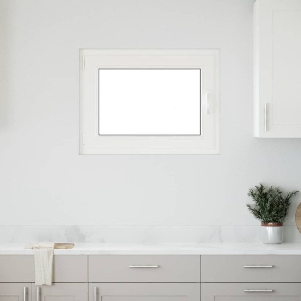 vidaXL Källarfönster "RISOR" 80x50 cm Tilt- och vridfönster DIN vänster vit