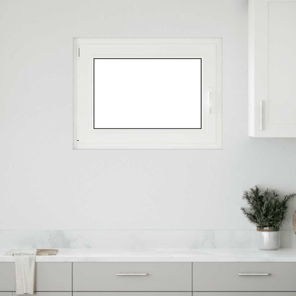 vidaXL Källarfönster "RISOR" 80x50 cm Tilt- och vridfönster DIN vänster vit
