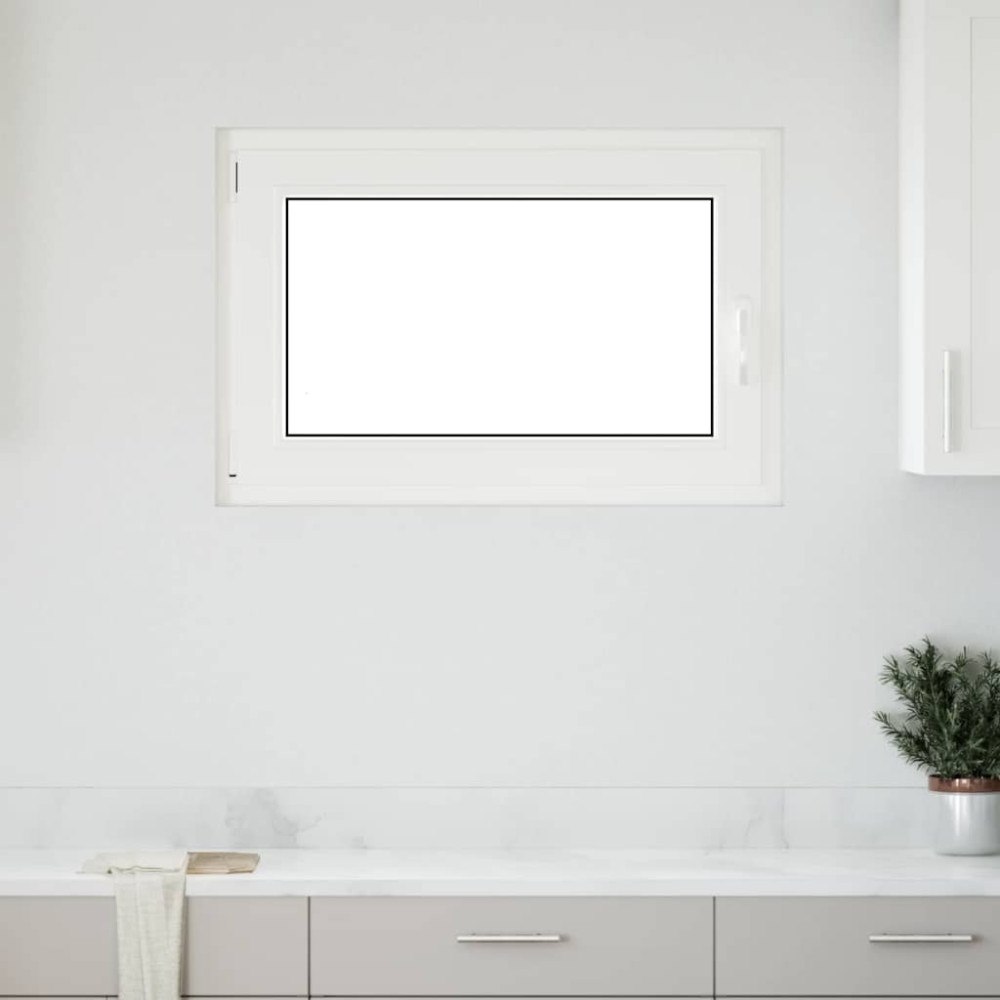 vidaXL Källarfönster "RISOR" 90x70 cm Tilt- och vridfönster DIN vänster vit