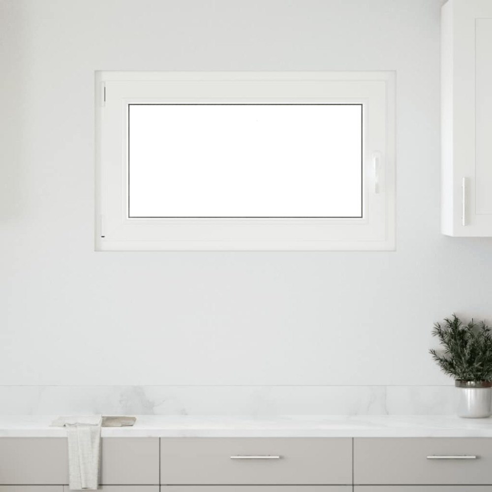 vidaXL Källarfönster "RISOR" 100x70 cm Tilt- och vridfönster DIN vänster vit