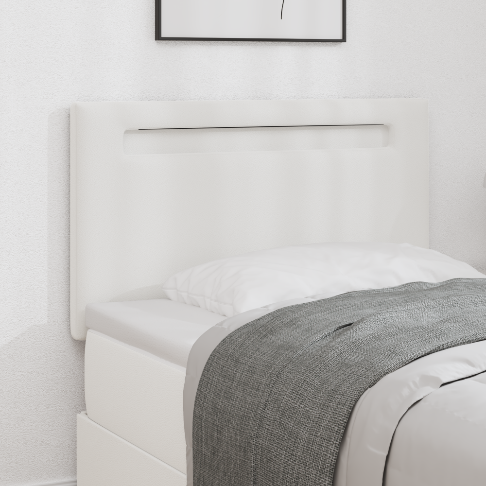 vidaXL Sänggavel Enkel Design Ren Vit 90 cm Konstläder