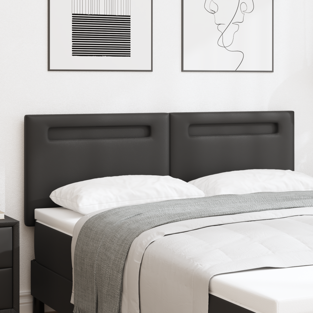 vidaXL Sänggavel Enkel Design Svart 140 cm Konstläder