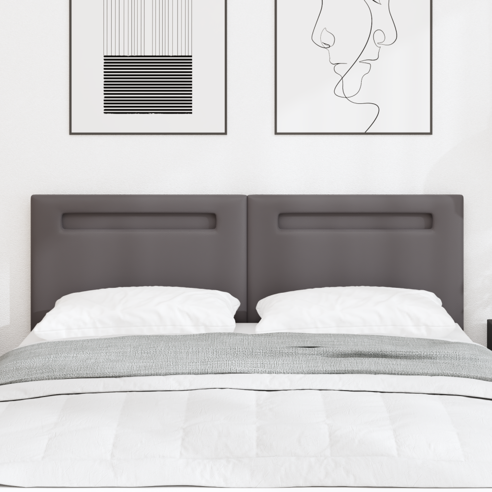 vidaXL Sänggavel Enkel Design Grå 160 cm Imitationsläder