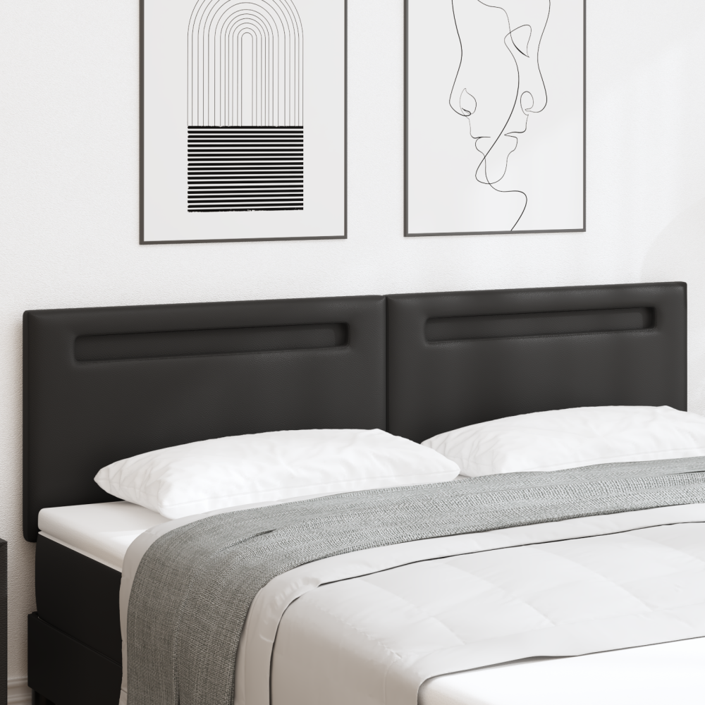 vidaXL Sänggavel Enkelt Design Svart 180 cm Konstläder