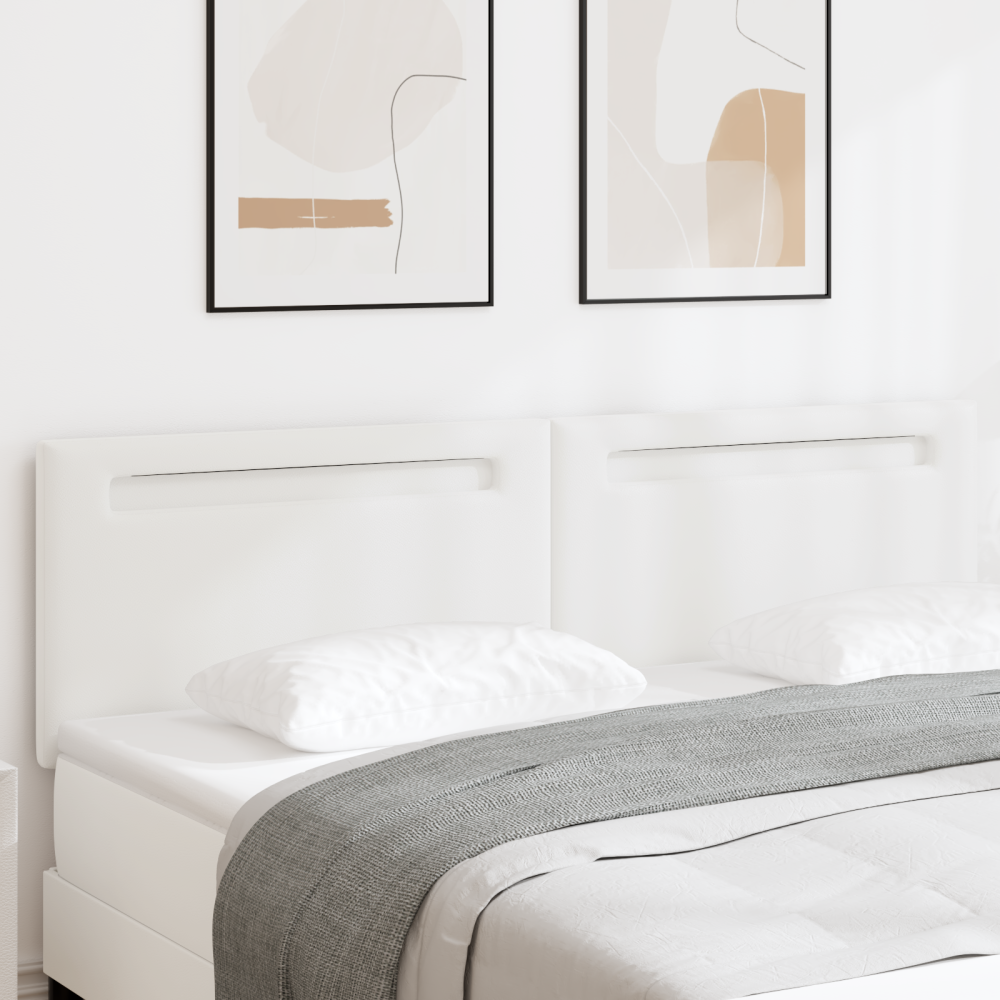 vidaXL Sänggavel Enkel Design Ren Vit 180 cm Konstläder