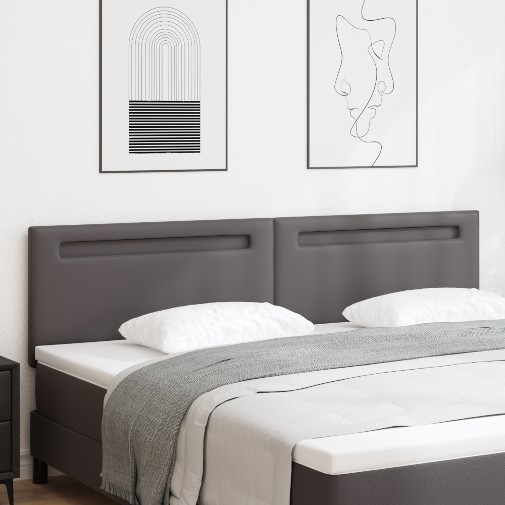 vidaXL Sänggavel Enkel Design Grå 200 cm Kunstläder