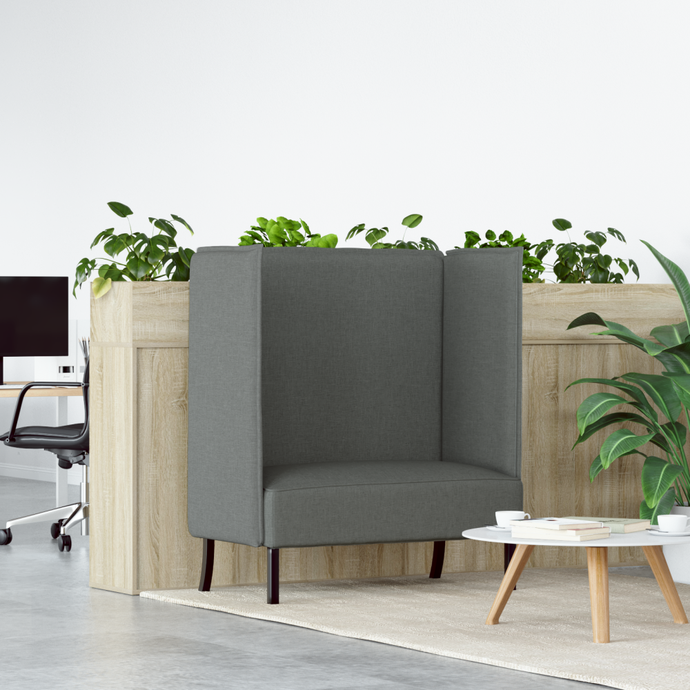 vidaXL Hög Ryggsoffa Mörkgrå 109x56x121 cm Tyg