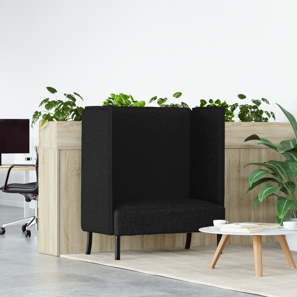 vidaXL hög rygg soffa svart 109x56x121 cm tyg