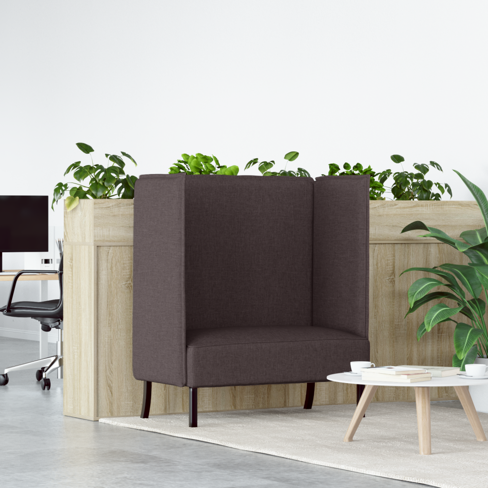 vidaXL hög ryggsoffa mörkbrun 109x56x121 cm tyg