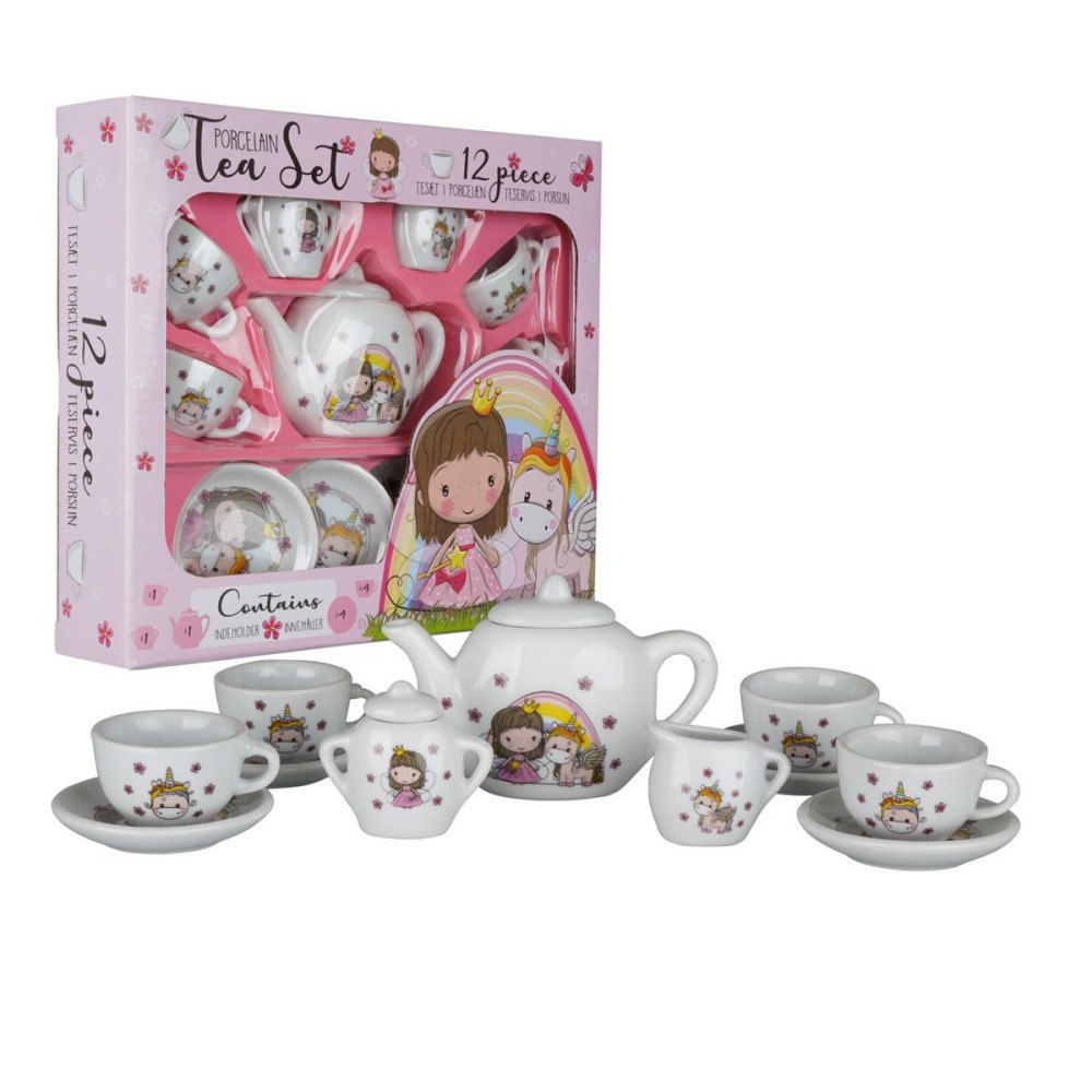 Barbo Toys BARBO Classic Porcelain Tea Set Pink 12pcs