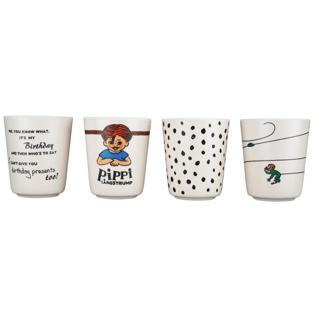 Pippi Långstrump Pippi 100% Melamine Tableware 4 Tumbler Set
