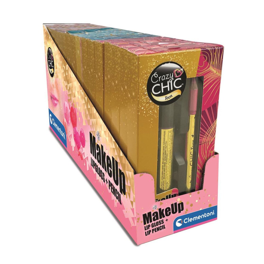 Clementoni Crazy Chic Make Up Lip Gloss+Pen 36pcs -Asst CDU