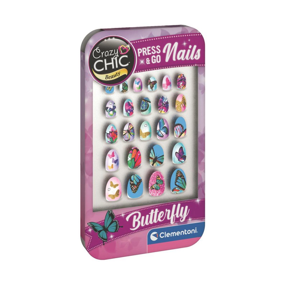 Clementoni Crazy Chic Nails Butterfly 22pcs -Asst CDU
