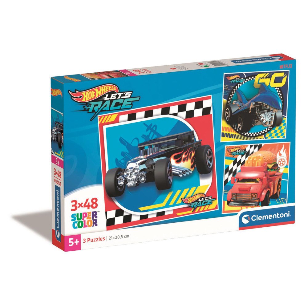 Clementoni 3x48 pcs Puzzles Kids Hotwheels