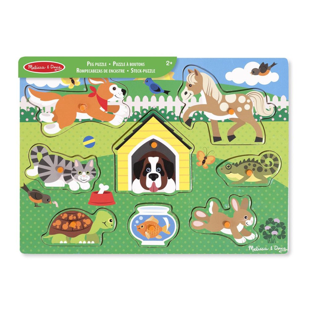 Melissa & Doug Wooden Peg Puzzle - Pets