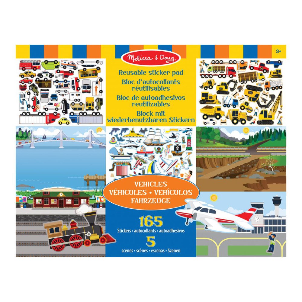 Melissa & Doug Reusable Sticker Pad - Vehicles