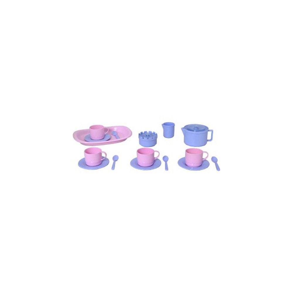 Plasto Kaffeservis för fyra på bricka rosa