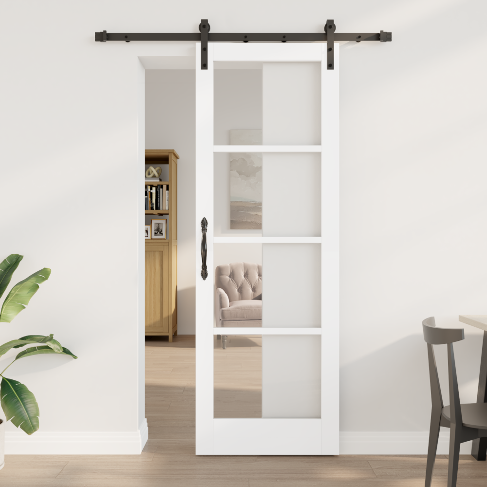 vidaXL Skjutdörr med hårdvarusats 'ORKDAL'Vit 73,5x211 cm