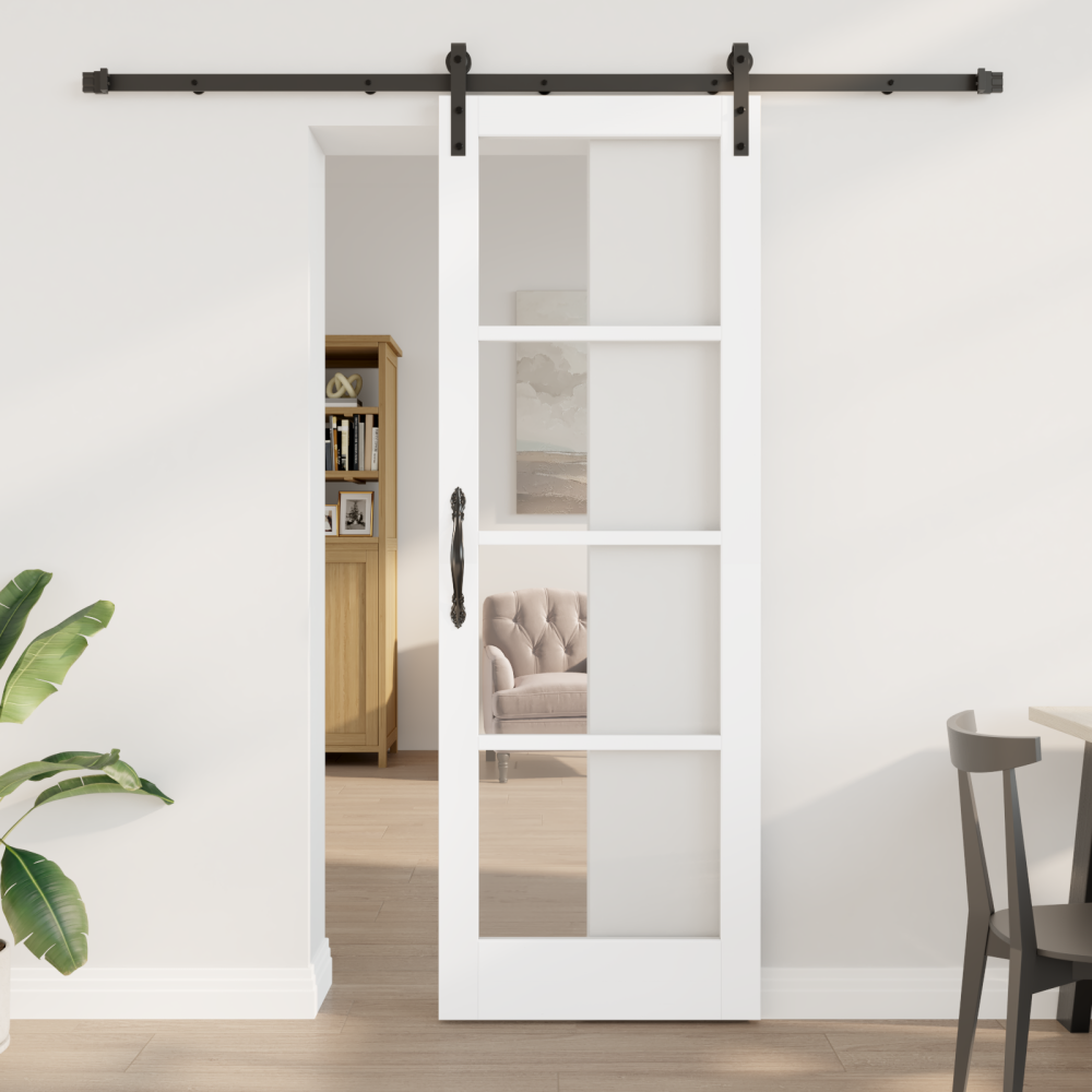 vidaXL Skjutdörr med hårdvaruset 'ORKDAL'Vit 73.5x211 cm