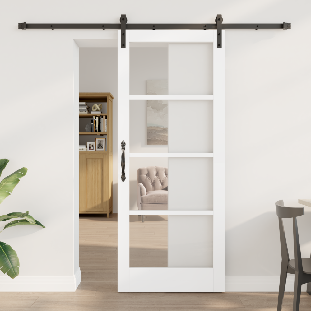 vidaXL Skjutdörr med hårdvaruset 'ORKDAL'Vit 83x202 cm