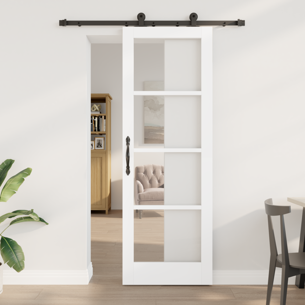 vidaXL Skjutdörr med Beslag 'ORKDAL'Vit 73.5x211 cm