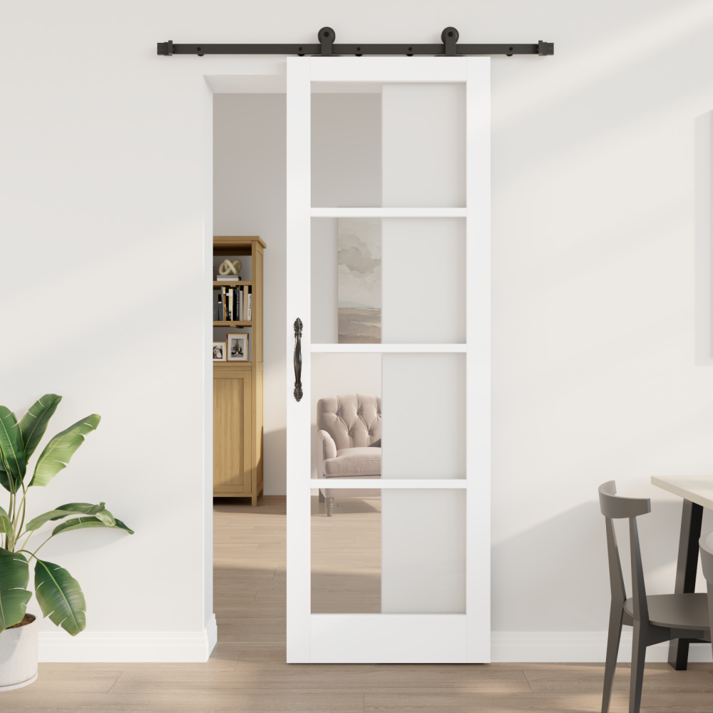 vidaXL Skjutdörr med Hårdvarusats 'ORKDAL'Vit 78x232 cm