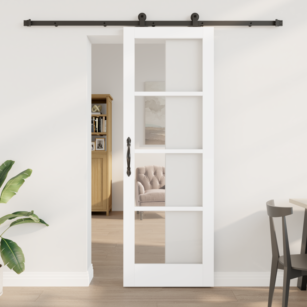 vidaXL skjutdörr med hårdvarusats "ORKDAL" Vit 73.5x211 cm