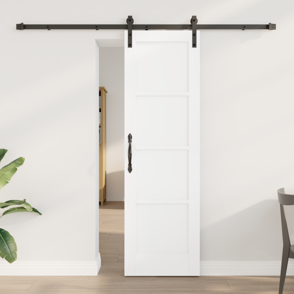 vidaXL Skjutdörr med Hårdvarusats Vit 61x198.5 cm Massivt trä Furu