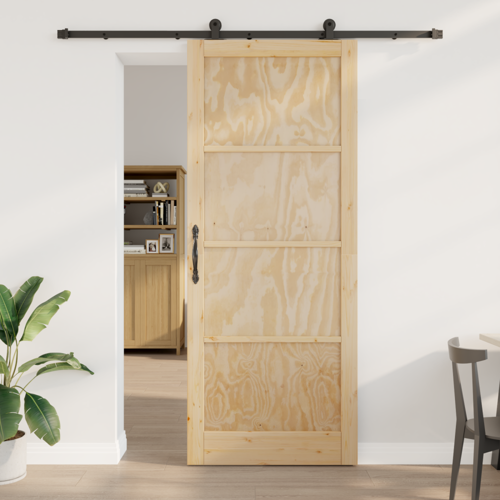 vidaXL Skjutdörr med Tillbehör Set 'ORKDAL'Massivt Trä Tall