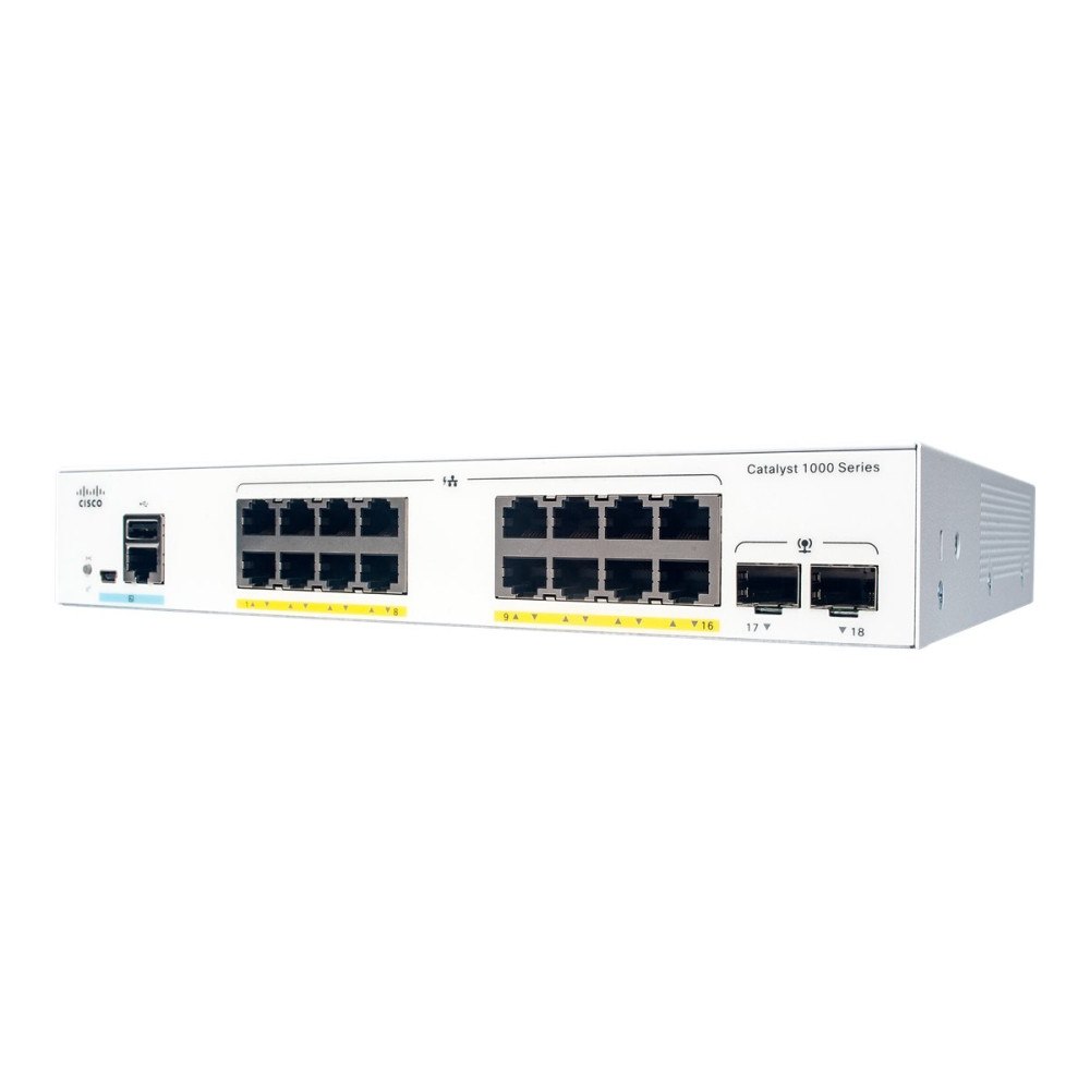 Cisco Cisco Catalyst 1000-16FP-2G-L - switch - 16 portar - Administrerad - rackmonterbar